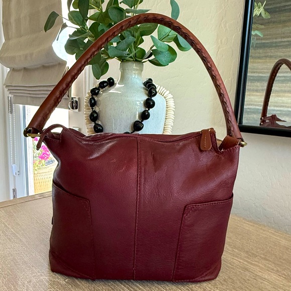 Sundance Oxblood Red Leather Shoulder Handbag Made in Spain Slouchy Soft Hobo - Picture 1 of 15